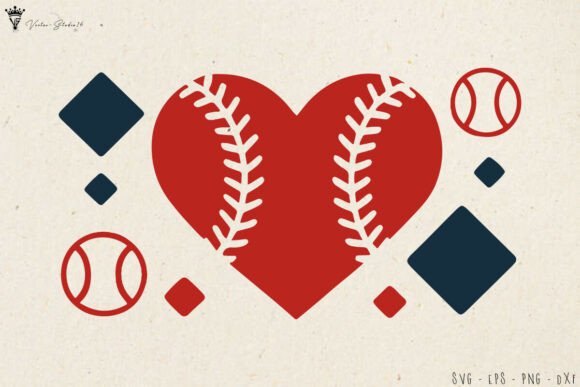 Baseball Heart SVG: A Bold Illustration for Handmade Sports Lovers