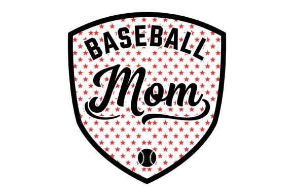Baseball Mom Shield Badge Design: A Versatile Graphic for T-Shirt Projects