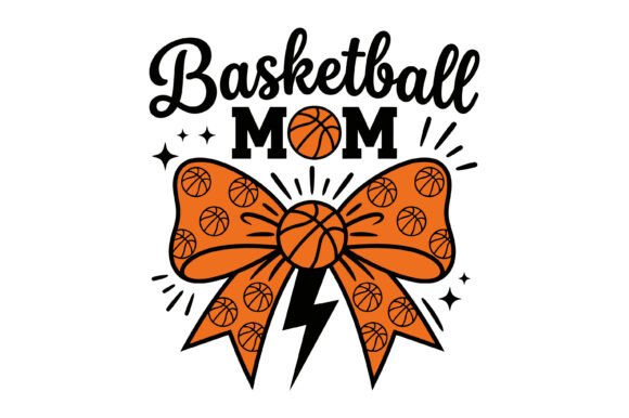 Basketball Mom Bow Sports Design: A Versatile Graphic for T-Shirt and Branding Projects