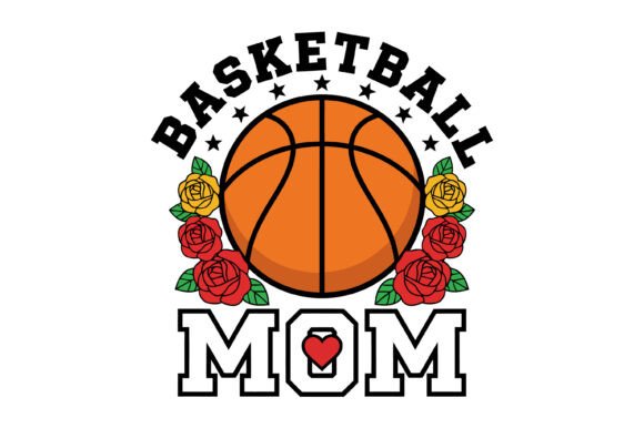 Basketball Mom Floral Sports Design: A Versatile Graphic for T-Shirt and Merch Projects