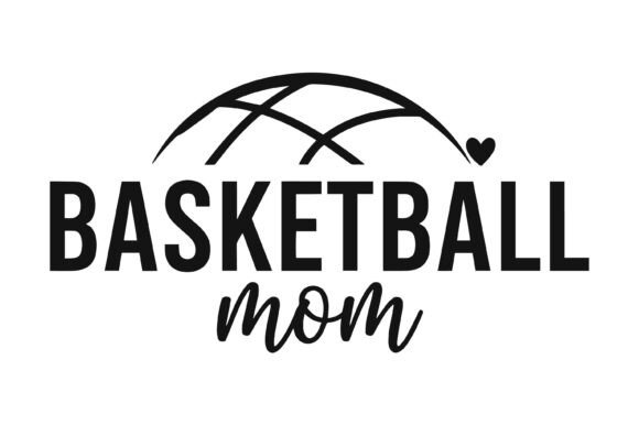 Basketball Mom Script Typography Design for T-Shirt Graphics