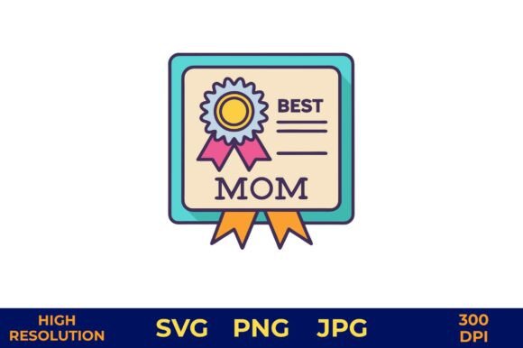 Best Mom Certificate with Ribbon: A Vibrant Graphic for Local Business Branding