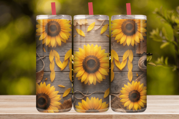 Blooming MOM Sunflower Design Tumbler Graphics and Tumbler Wraps