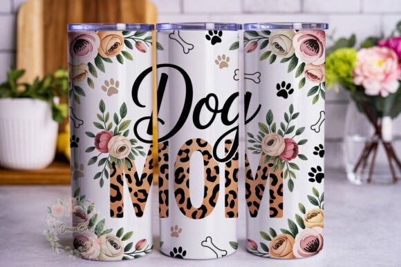 Dog Mom Leopard Floral Tumbler Wrap: A Versatile Graphic for Creative Projects