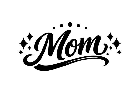 Elegant Sparkle Script Mom Design for T-Shirt Graphics and More