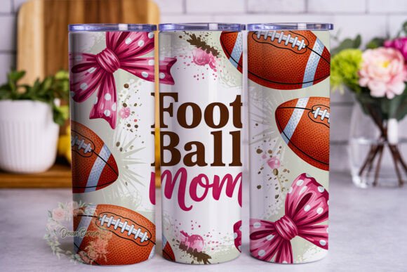 Football Mom Bows 20oz Tumbler Wrap Graphic Review