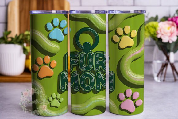 Glossy Fur Mom Paw Print 20oz Tumbler Graphics Review