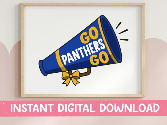 Go Panthers Go Megaphone Spirit SVG Graphics and T-Shirt Designs