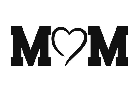 Minimal Mom Heart Typography Design for T-Shirt Graphics
