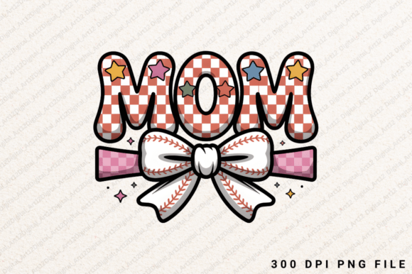 Mom Bow PNG, Baseball Mom PNG Design: A Must-Have Graphic for T-Shirt Creations