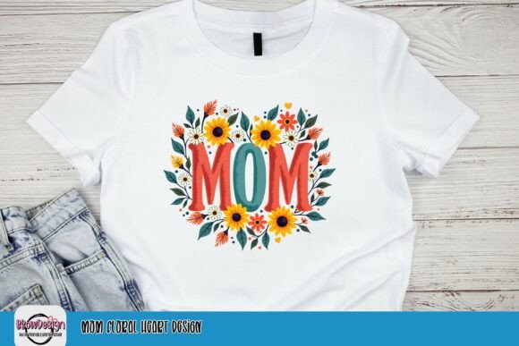 Mom Floral Heart Design PNG Sublimation Graphics and Product Mockups Review