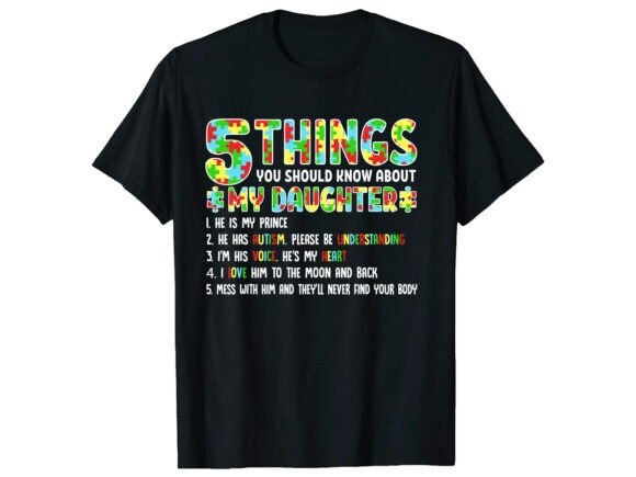 Mom Proud Daughter Autism T-Shirt: A Graphic Design Asset for Meaningful Merch
