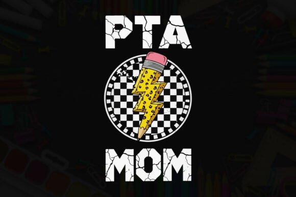 PTA Mom Typography Design: A Graphic Asset for T-Shirt Creators