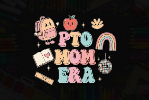 PTO Mom Era Retro School Fun Design Tee: A Bold Graphic Asset for Educator Branding