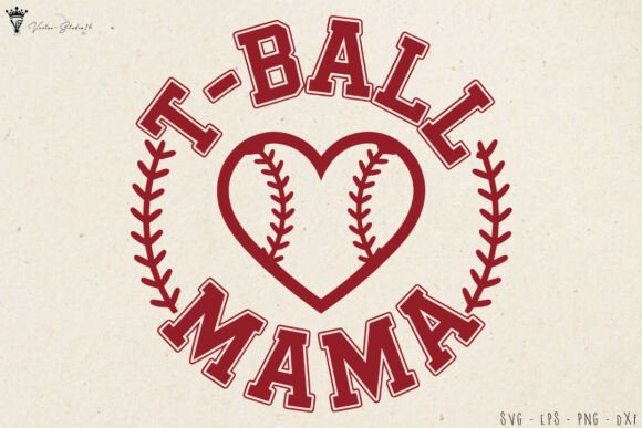 Sports Heart T-Ball Mama SVG: A Bold Graphic for Bloggers and Content Creators
