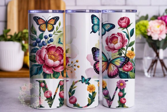 Vibrant Floral MOM Tumbler Wrap Graphics for Commercial Use