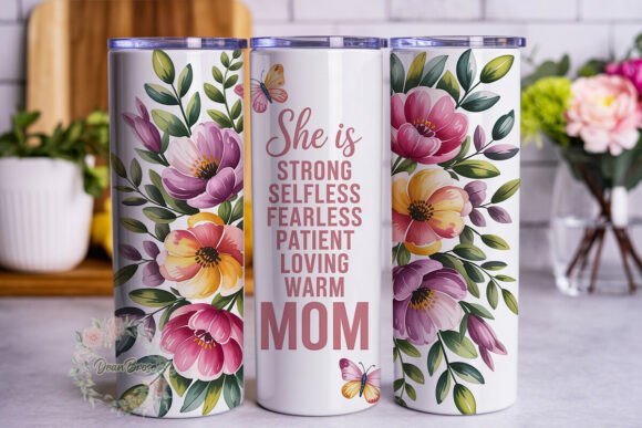 Watercolor Floral Mom Tumbler Wrap: A Versatile Graphic Design Asset